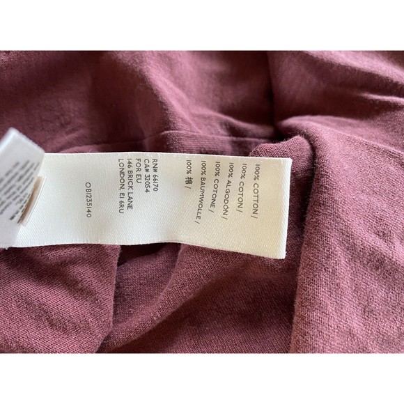 Free People Don't You Want Me Wine Cowl Neck Tunic Side Slit Oversized Small Red - Picture 9 of 12